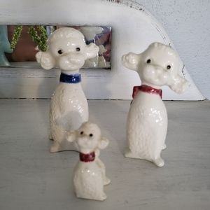 Set of 3 Poodle figurines
